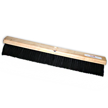 Broom 24&quot;100324 (208P) Plastic  Push W/ Hardwood Block