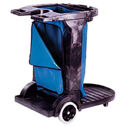 Cart Gator Compact Janitor Black W/Blue Vinyl Bag